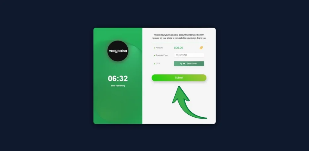 Choose Method, Enter Amount & Submit